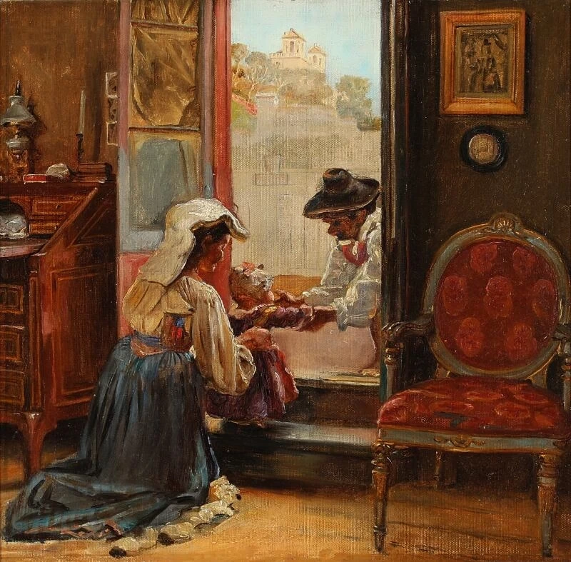 Kristian Zahrtmann - 112, Studio preliminare per il dipinto Parental Joy, 1917